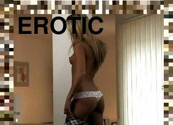 Tanned Blonde Euro School Girl Veronika Fasterova Doing a Striptease