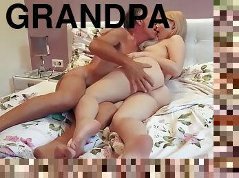 Blonde teen fucks grandpa