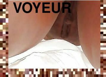 Bonerific Voyeur Slut Shows Her Cock-Bursting Pantie-less Upskirt