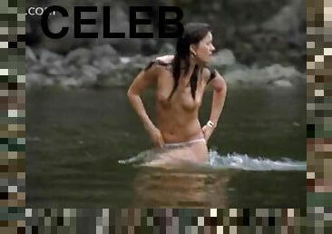 Sexy Erica Durance Swimming Topless