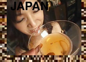 Japanese Slut Drinking Her Own Piss