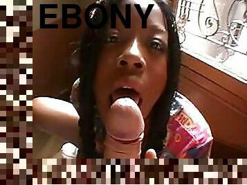 Cock-Bursting Ebony Teen Gets Fucked and Covered In Thick Cum