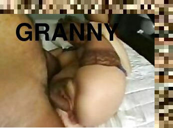 Cumaholic Granny Zandy Rose Gets Ass Fucked - Interracial Threesome