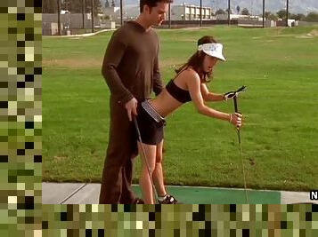 Hot Kristina Anapau Learing to Play Golf