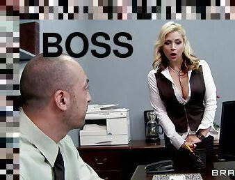 After a meeting this boss spears his secretary's tight pussy