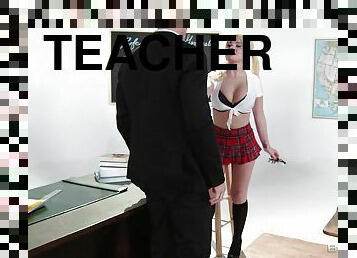 Icy Hot Blonde With Pigtails Getting Ravished With Her College Teacher