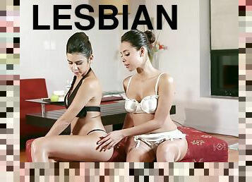 Lovely hot ass porn hotties Celeste and Marga in a nasty lesbian scene