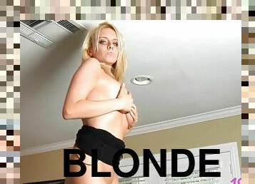 Blonde big tits strip