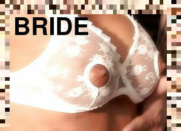 Hardcore sex video with Audrey Bitoni wearing a bra and a veil