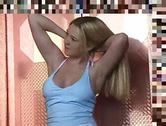 Adorable Alison Angel flashes her fantastic tits in public