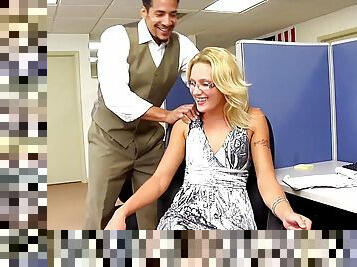 Cubicle cocksucking and sex with the hottest chick in the office