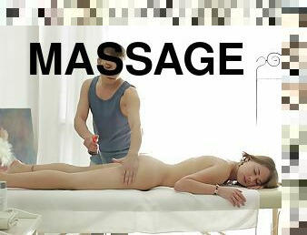Alluring pornstar gets massaged then fucked till orgasm