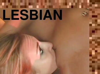 Blonde lesbian with small tits getting her pink pussy licked