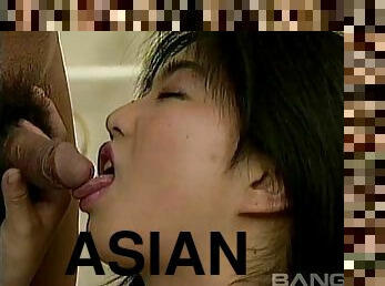 Passionate Asian couple enjoys a scintillating bed sex shoot