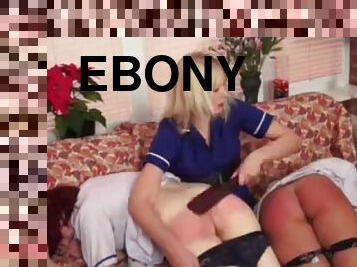 EBONY KISSING, STRAPON AND SPANK COMP