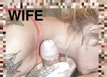 Wife giving blowjob until He explodes !