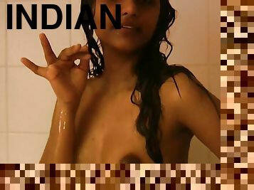 Indian College Girl Divya In Shower