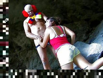 She Was So Glad To See Her Horny Fuck Buddy Even Though He Was Dressed Up As A Clown