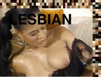 Classic lesbian sluts in bed going at it