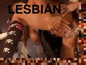 Schoolgirl hotties having lesbian sex in church