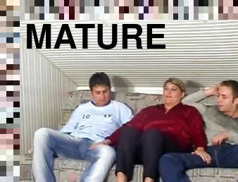 Relaxed TV Watching Turned Into Hardcore Threesome Fucking