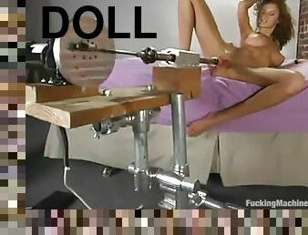 Curly sex doll Wanda is loving her time on the fucking machine