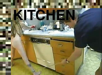 Interesting BDSM in the kitchen with Michelle Monroe