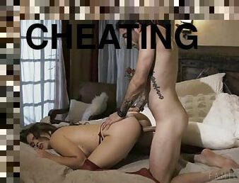 Horny cheating wife wants hard sex. Hot cuckold scene