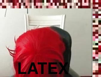 Red hair latex kigurumi