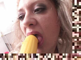 Her dildo is quite a nice thing but the real thing easily beats it!