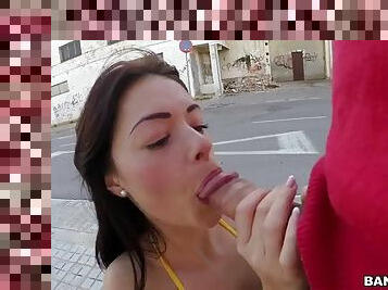 Ava dalush deepthroating thick meaty dong in the streets