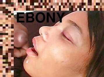 Ebony is sucking this tasty black dick