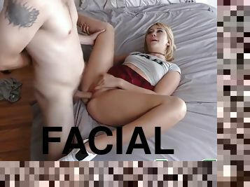 Facialized teen Zelda Morrison does anything for her stepbrother