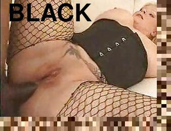 Nice white BBW and black cock anal sex