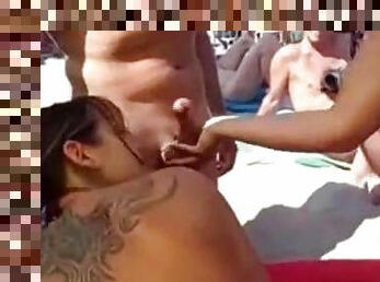 Sex on a public beach in Spain