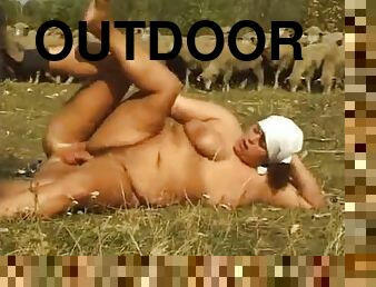 Fat mom has good hardcore sex outdoors