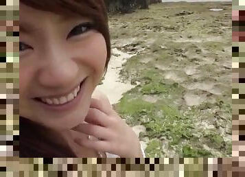 Mayuka Akimoto shows off her hairy twat in outdoor scenes