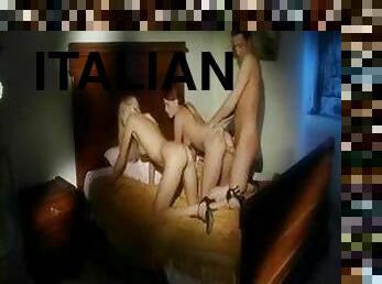 Italian babes share him in the bedroom