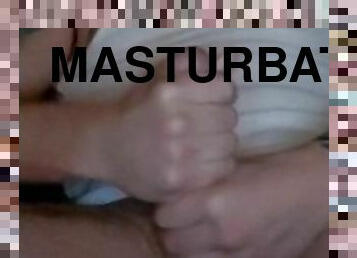 masturbation, ejaculation-sur-le-corps, énorme-bite, secousses, blanc, bite