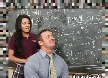 Coed fucked in classroom