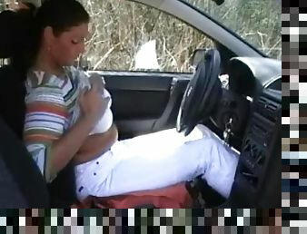 Great Amateur Couple Gets Wild on a Car