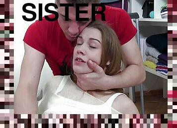 The stepbrother practices sex with his stepsister