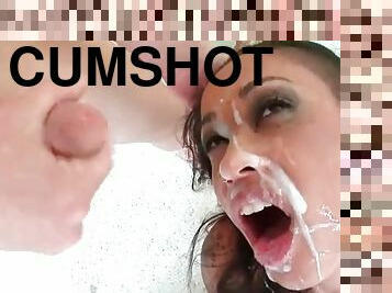 Tattooed sluts take cumshots in bukkake video