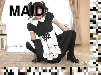 Horny maid Yui Sasaki gets plowed by owner of the house