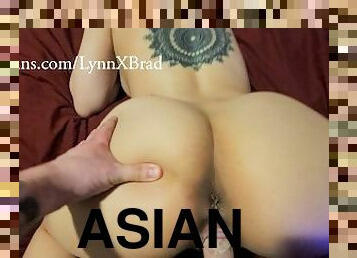 Big ass asian wife doing what she does best  Perfect booty backshots