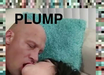 Plump Brunette Rides Big Cock After Giving A Deepthroat Blowjob
