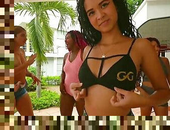 Brunette Latinas Enjoy Group Masturbation  Ggmansion