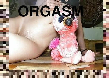 Stimulateing my Clit with a Plushie & Pee / Unshaved Pussy Sounds