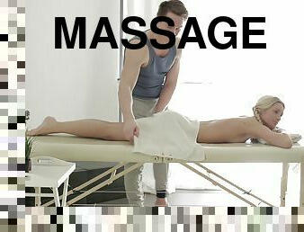 She gets a relaxing massage that ends with his cock in her