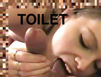 Cute and adorable Kyla King is having sex in the toilet